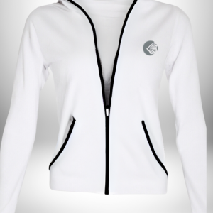 Ladies sport track top - white/grey